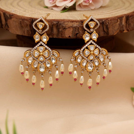 Kundan Pearl Earrings - ESKU30250630