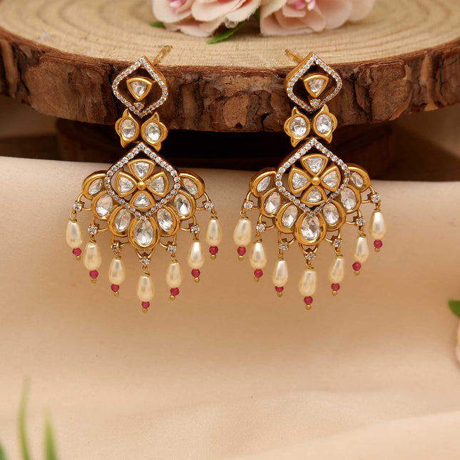 Kundan Pearl Earrings - ESKU30250630
