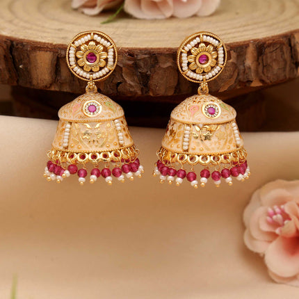 Geometric Jhumkas Earrings - ESKU30250631