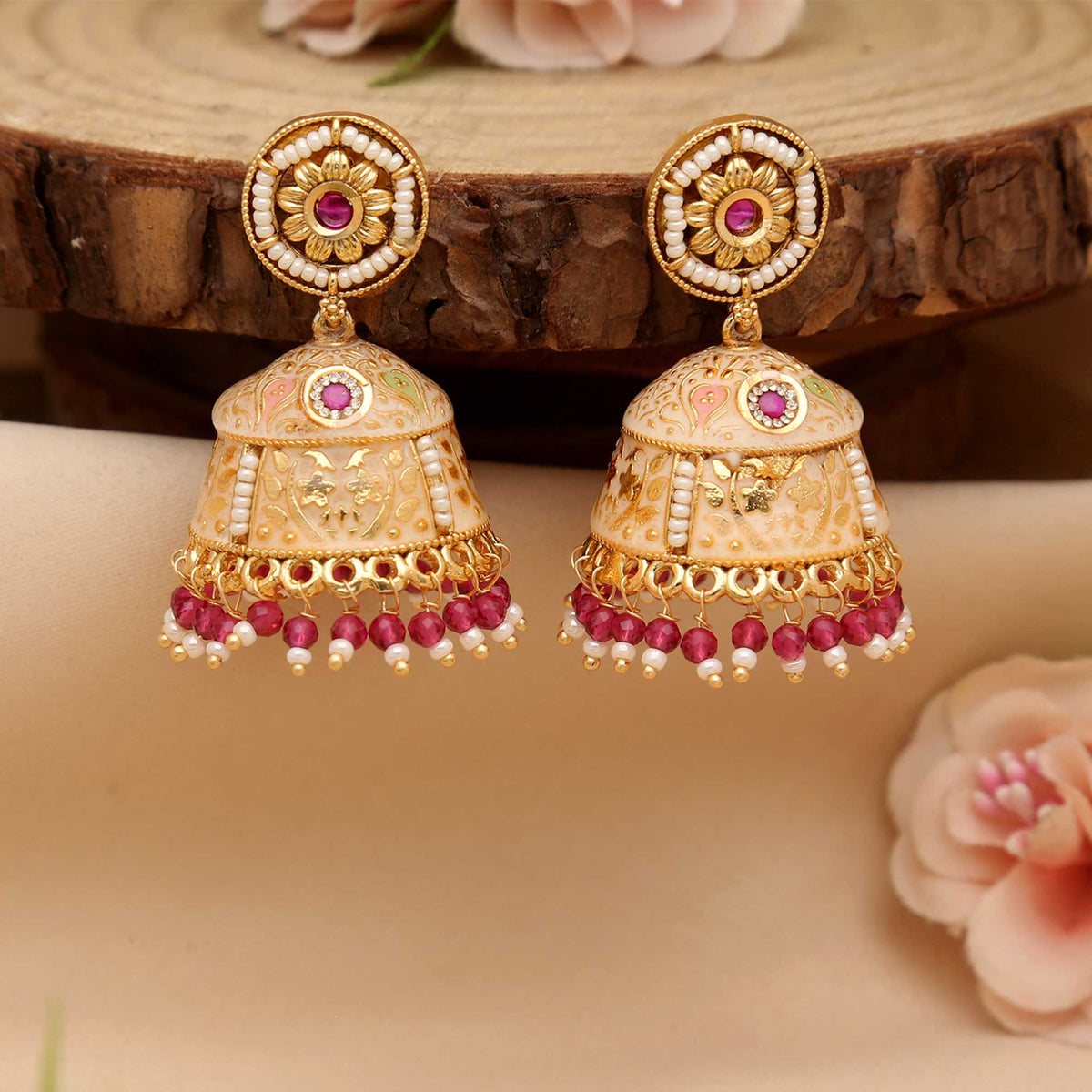 Geometric Jhumkas Earrings - ESKU30250631