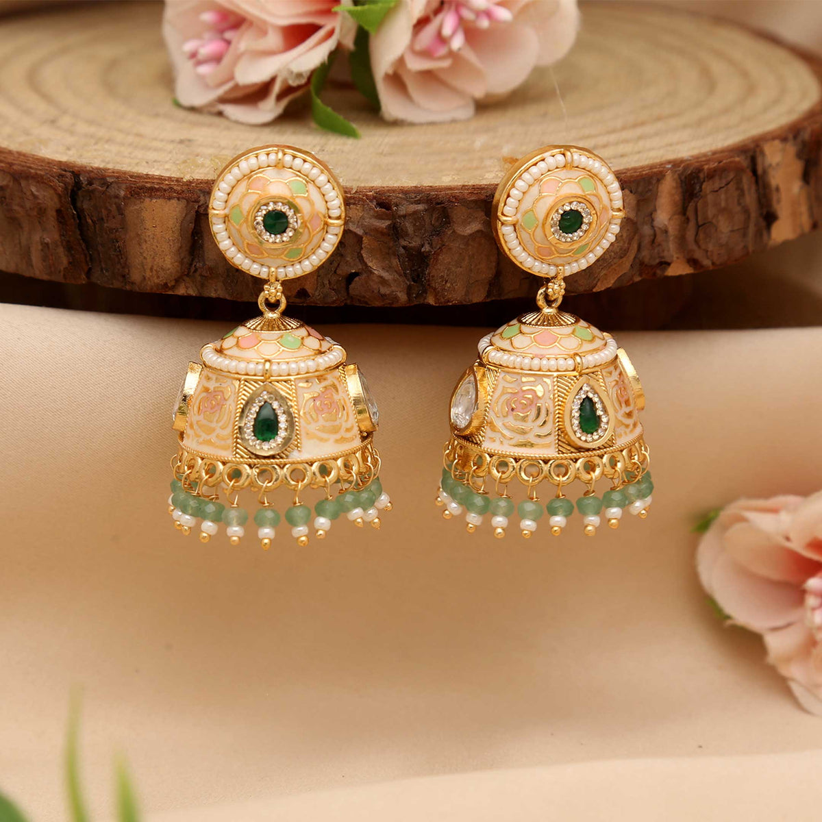 Meenakari Jhumka Earrings - ESKU30250637