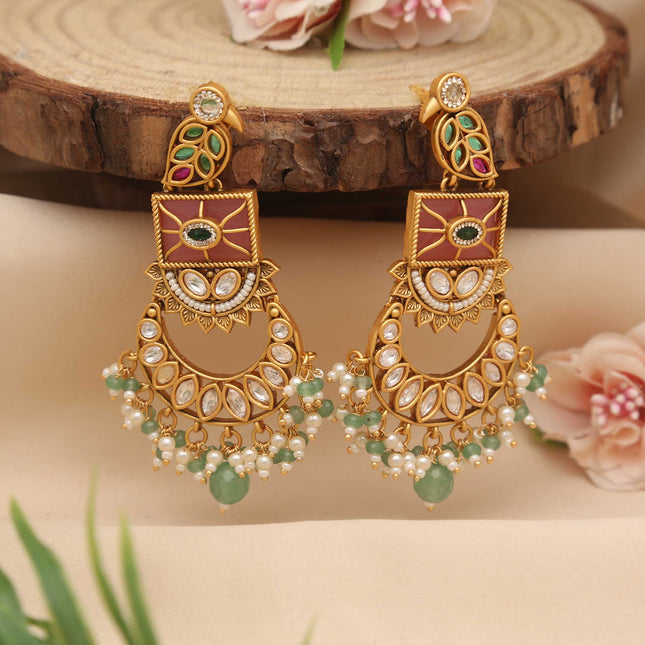 Chandbalis Drop Kundan Earring - ESKU30250642