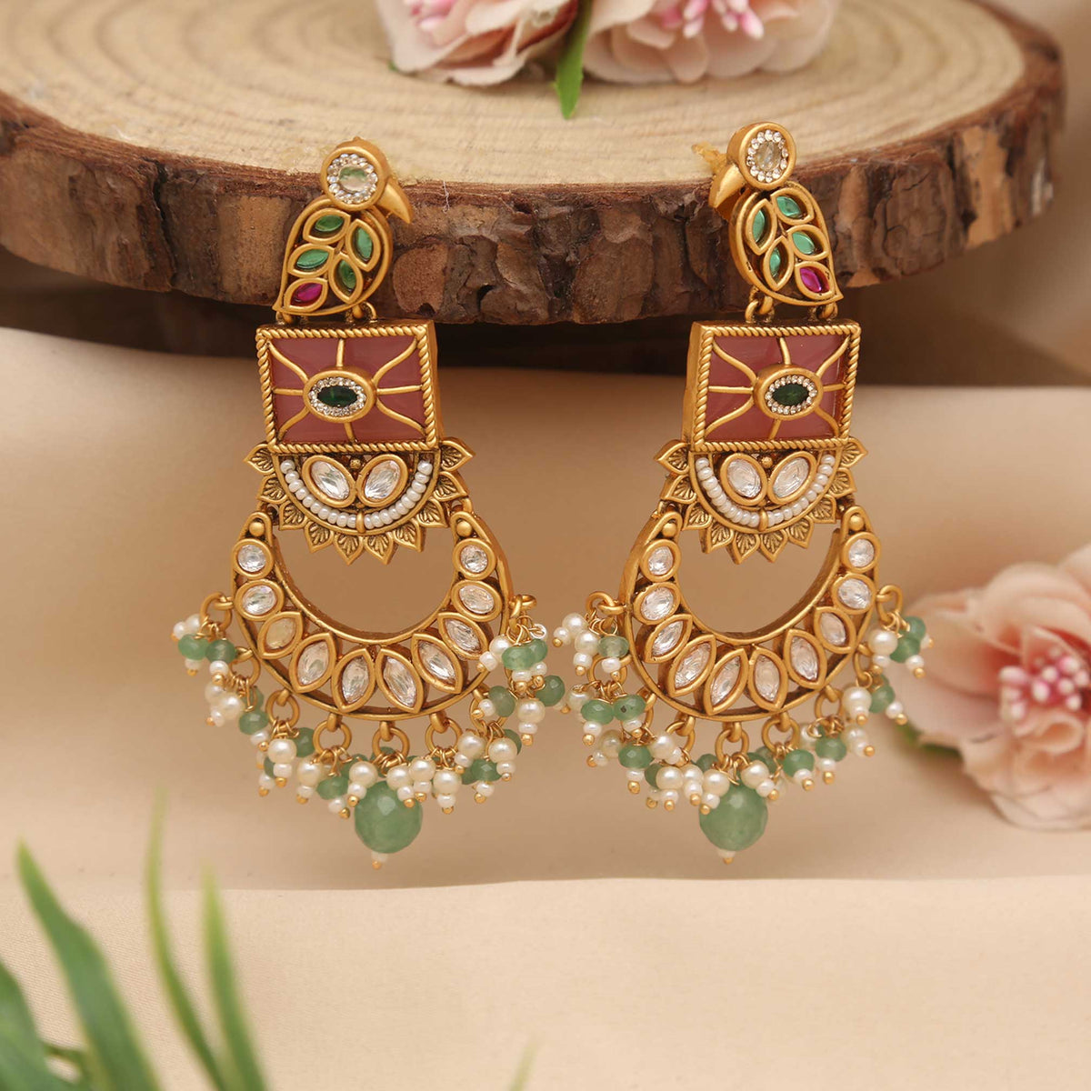Chandbalis Drop Kundan Earring - ESKU30250642