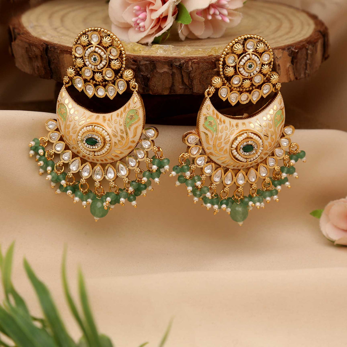 Enamel Chand Bali Earrings - ESKU30250649