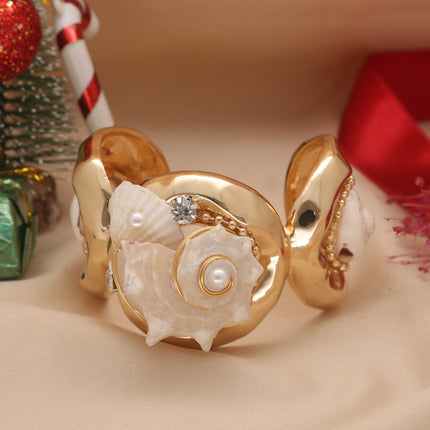 Shell & Pearl Cuff Kada - ESKU30250672