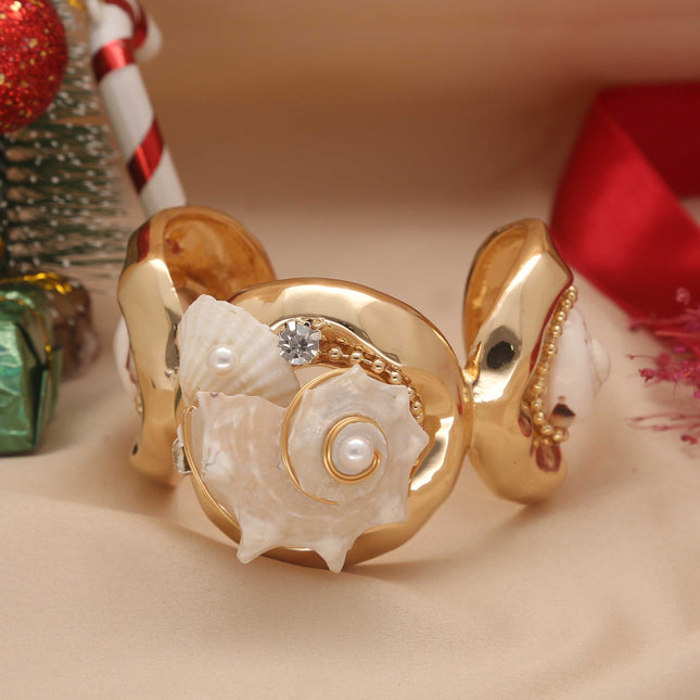 Shell & Pearl Cuff Kada - ESKU30250672