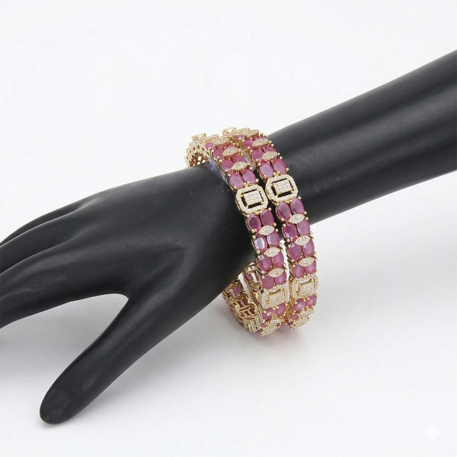 AD Ruby Stone Bangles - ESKU30250760