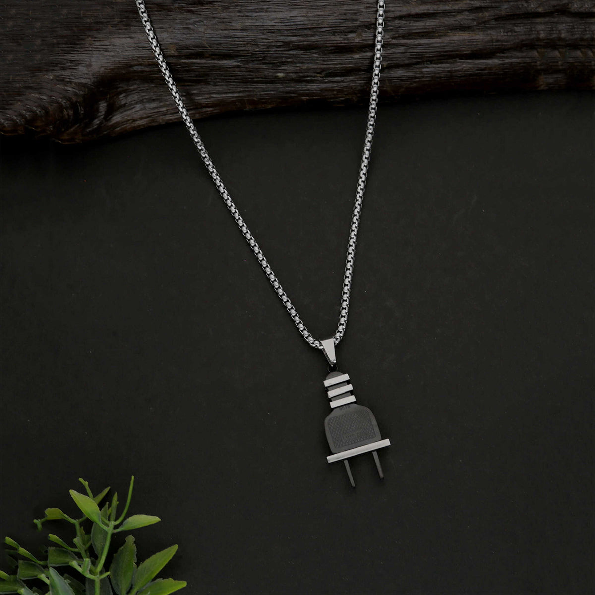 Stainless Chain With Plug Pendant - ESKU30250937
