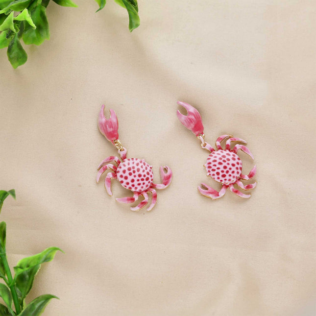 Crab Dot Gold Earrings - ESKU30251062