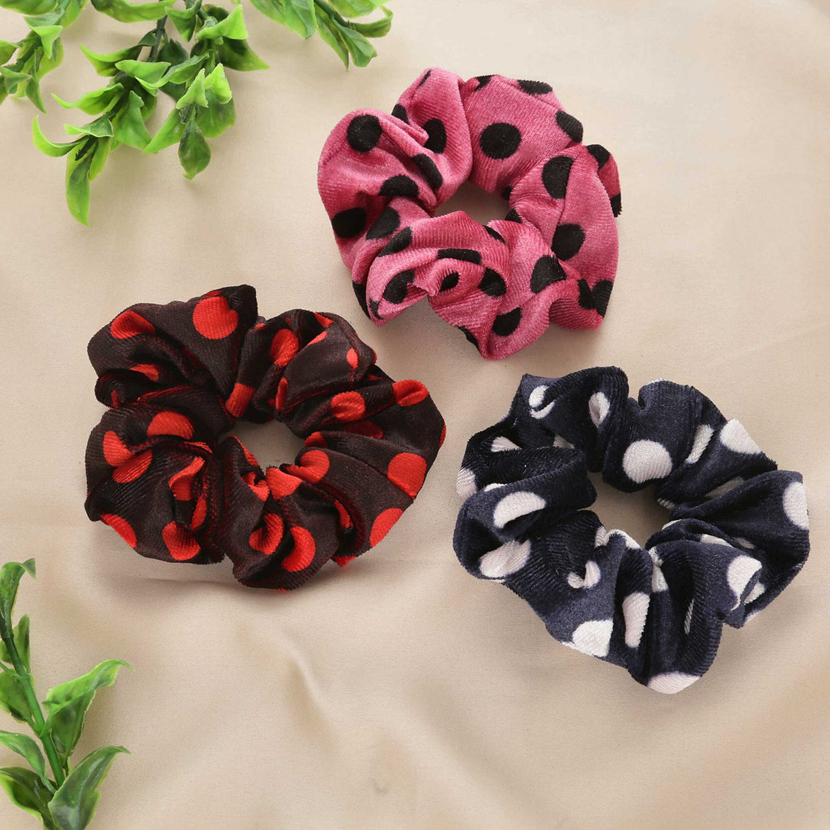 Polka Dot Velvet Scrunchies - ESKU30251072