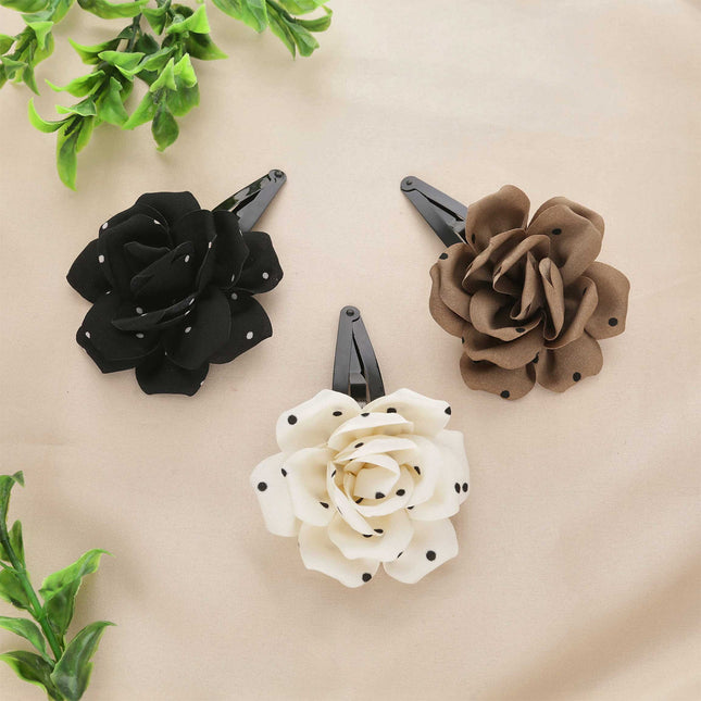 Polka Dot Fabric Rose Hair Pins - ESKU30251074