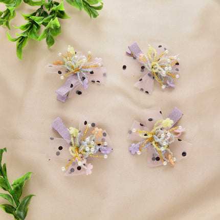 Polka Dot Bow Hair Clips - ESKU30251075
