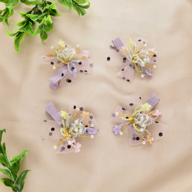 Polka Dot Bow Hair Clips - ESKU30251075