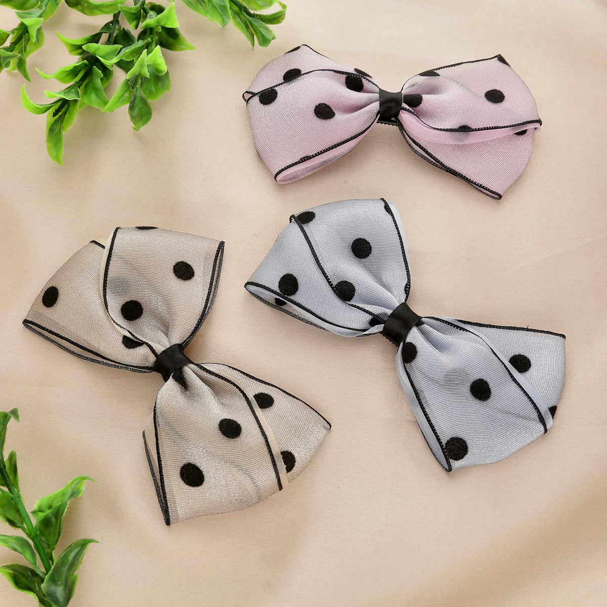 Polka Dot Hair Bow Clips - ESKU30251077