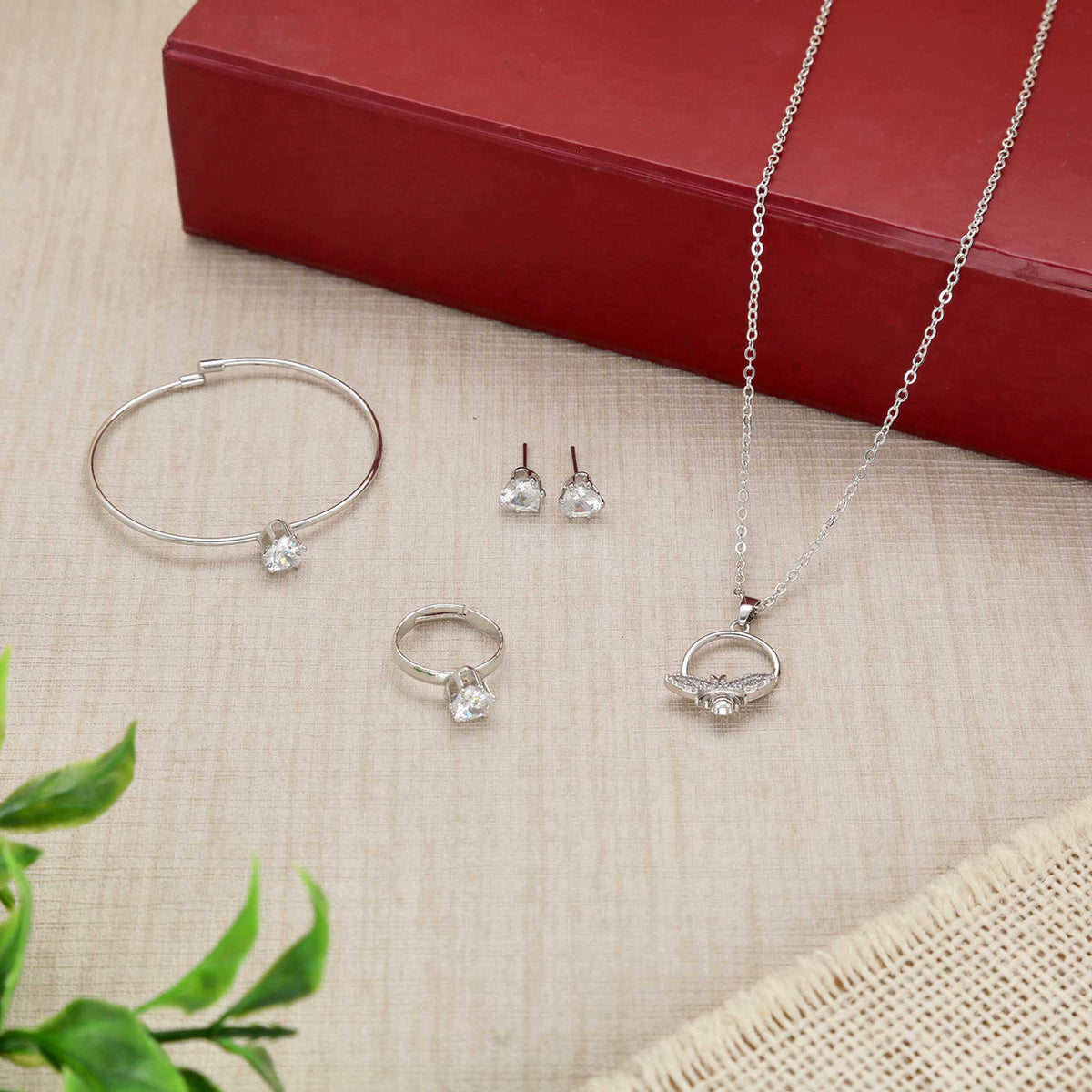 Silver Combo Jewellery Set - ESKU30251087