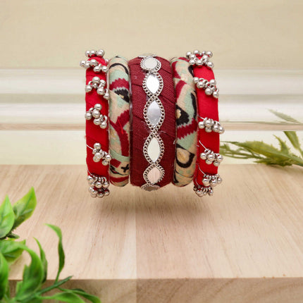 Handmade Fabric and Thread Bangles - ESKU30251099