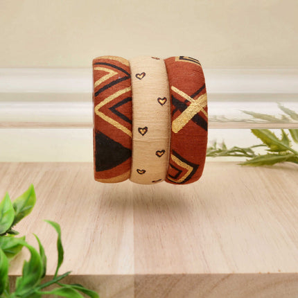 Delicate Painted Hearts Bangles - ESKU30251103