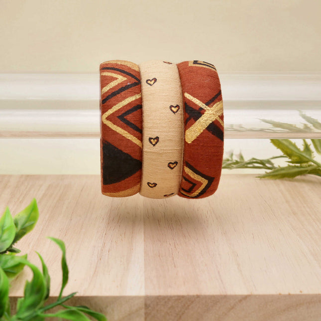 Delicate Painted Hearts Bangles - ESKU30251103