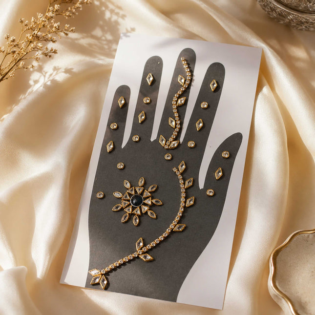 Kundan Mehndi Handmade Sticker - ESKU30251118