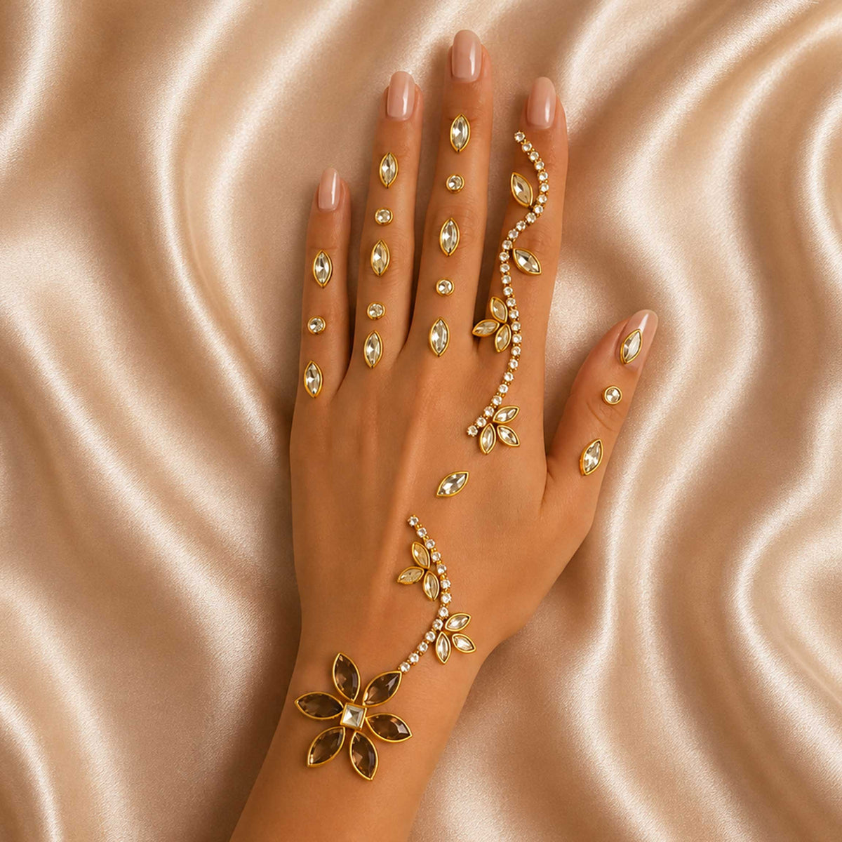 Glitter Mehndi Hand Sticker - ESKU30251121