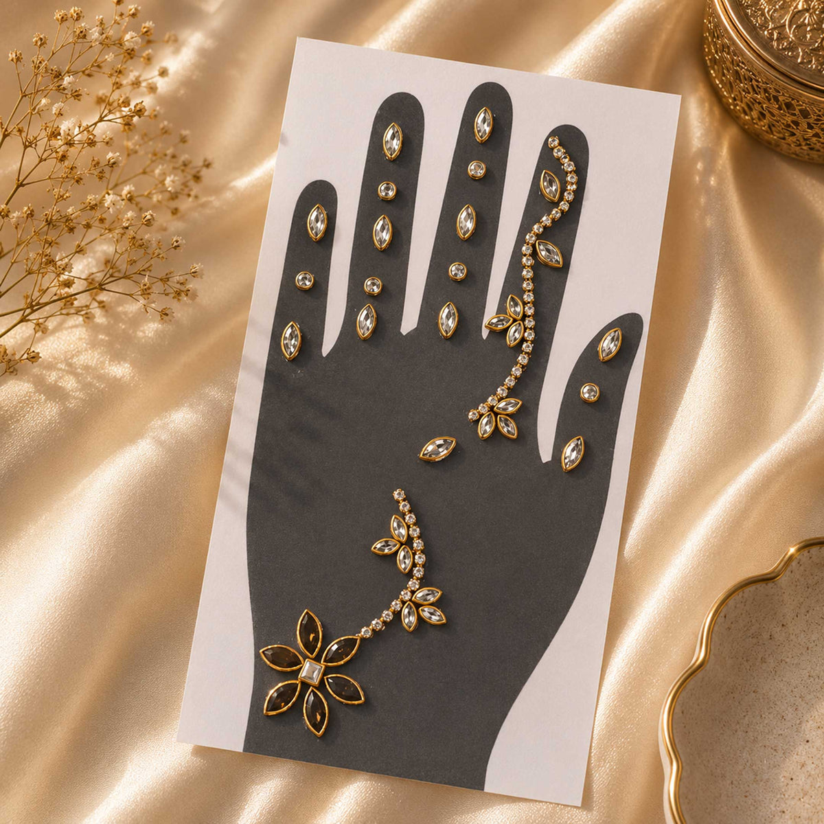 Glitter Mehndi Hand Sticker - ESKU30251121