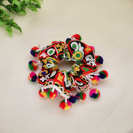 Colorful Miniature Pom-Poms Scrunchie - ESKU30251129