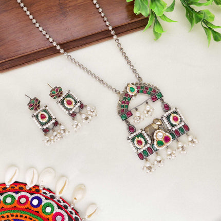 Delicate Pearl Bead Drop Long Necklace - ESKU30251134