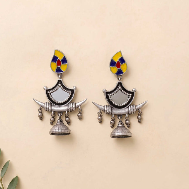 Enamel German Silver Jhumka Earring - ESKU30251154