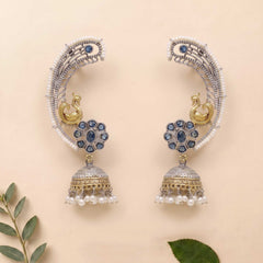 Peacock Ear Cuff With Jhumka For Navratri - ESKU30251157