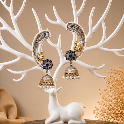 Peacock Ear Cuff With Jhumka For Navratri - ESKU30251157