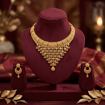 Heavy Gold Forming Necklace Set - ESKU30251159