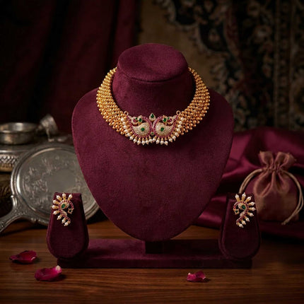 Peacock Design Necklace Set - ESKU30251164