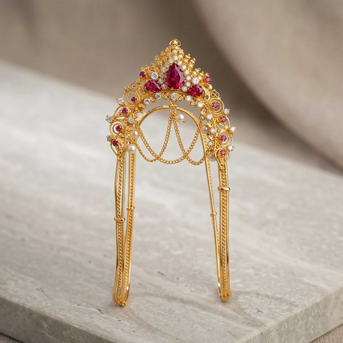 Maharashtrian Gold-Plated Bajuband - ESKU30251167