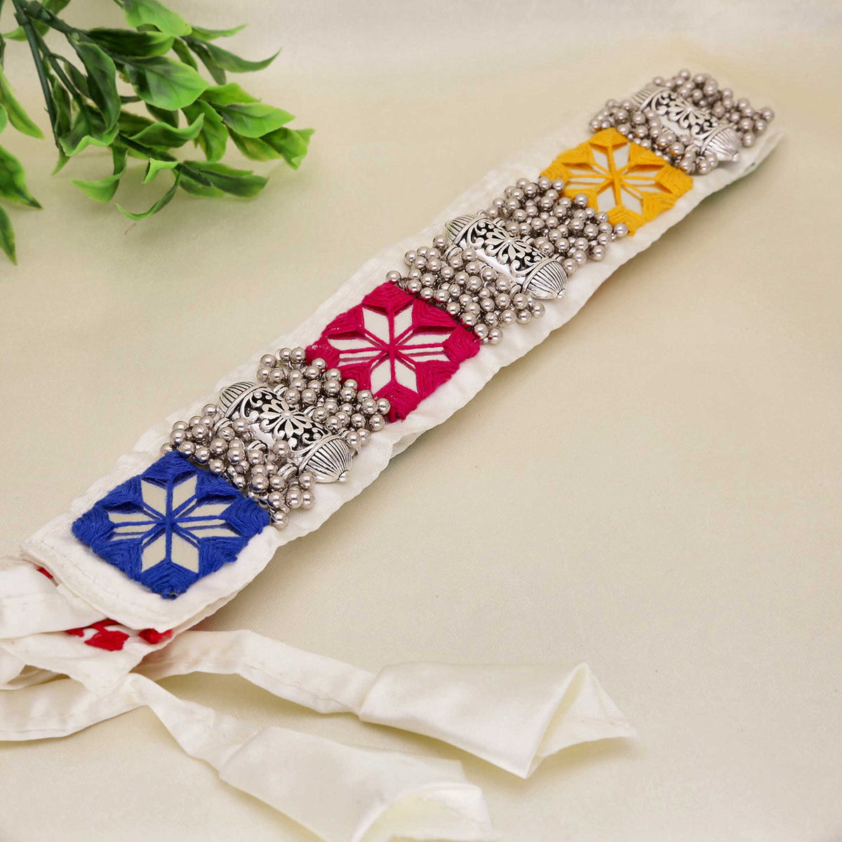 Embroidered Star Mirror Waist Belt - ESKU30251170