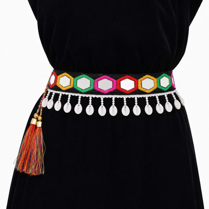 Mirror-Work and Shell Waist Belt - ESKU30251171