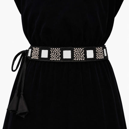 Black Fabric Waist Belt - ESKU30251173