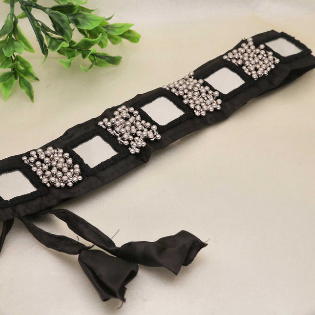 Black Fabric Waist Belt - ESKU30251173