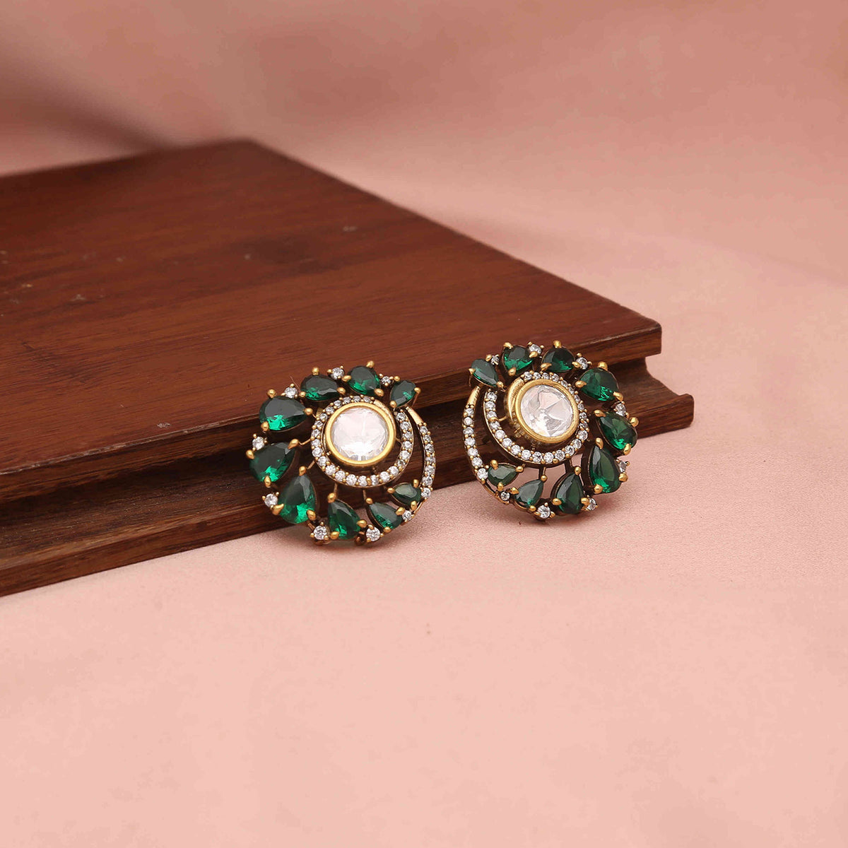 Kundan Brass Earrings - ESKU30251194