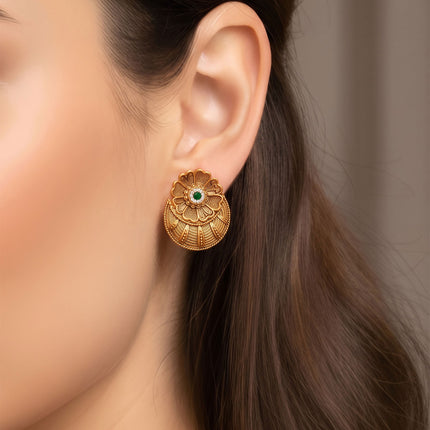 Antique Round Stud Earrings - ESKU30251199