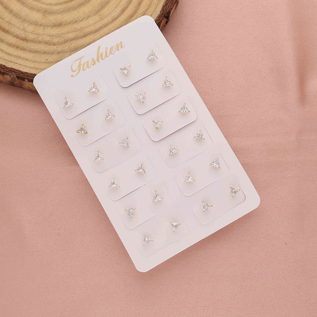 Pack of 12 Triangle Shape Earrings - ESKU30251201