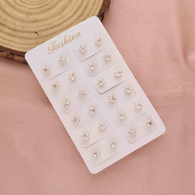 Pack of 12 Star Shape Earrings - ESKU30251203