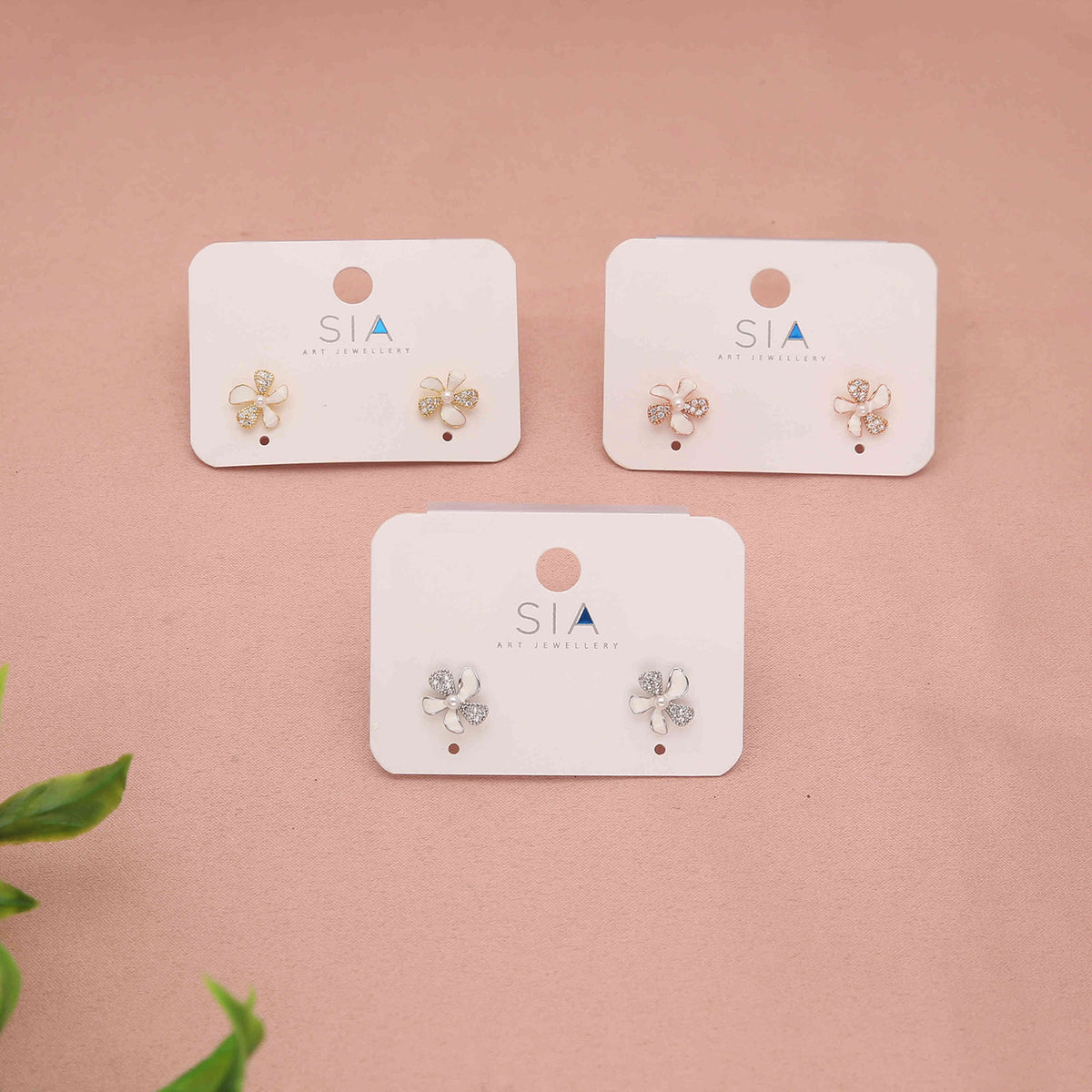 Pack of 6 Flower Stud Earrings - ESKU30251205