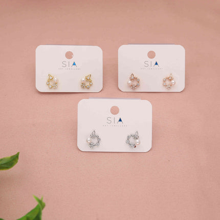 Pack 6 Pearl Butterfly Earrings - ESKU30251207