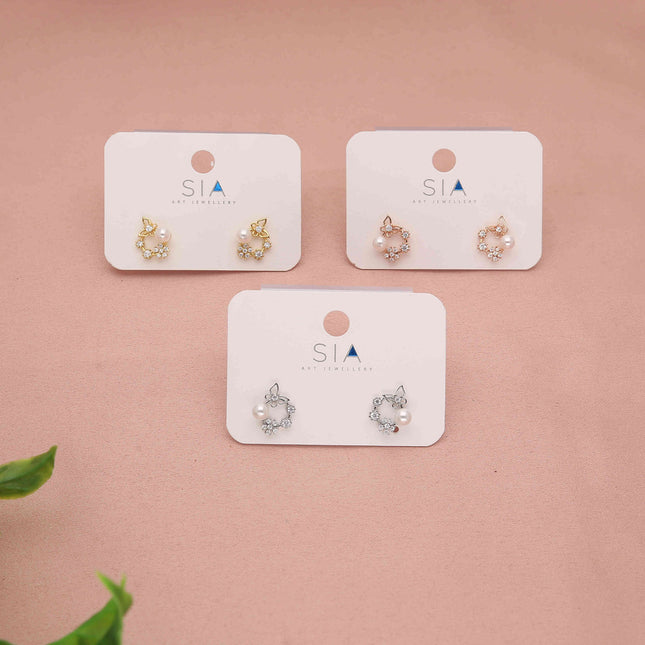 Pack 6 Pearl Butterfly Earrings - ESKU30251207