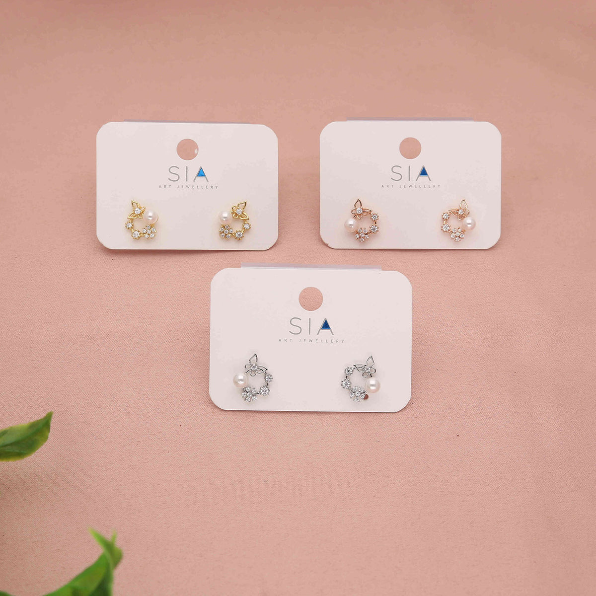 Pack 6 Pearl Butterfly Earrings - ESKU30251207
