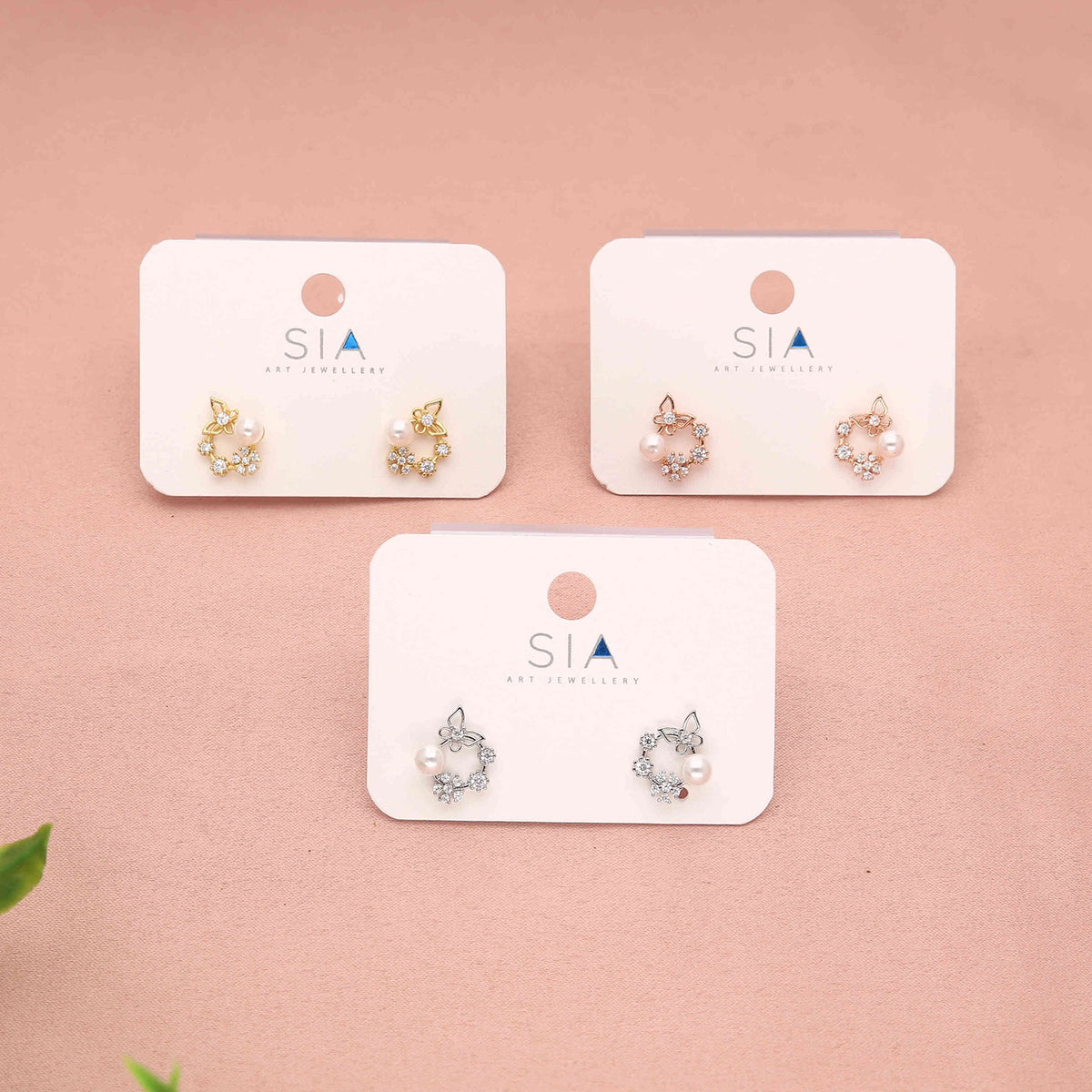Pack 6 Pearl Butterfly Earrings - ESKU30251207