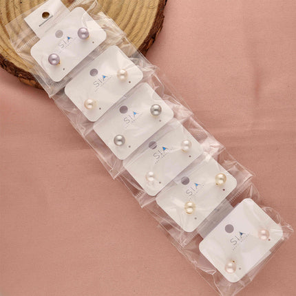 Pack 6 Freshwater Button Pearls Earrings - ESKU30251208