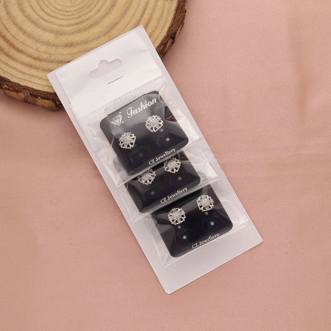 Pack 3 Studded Flower Earrings - ESKU30251215