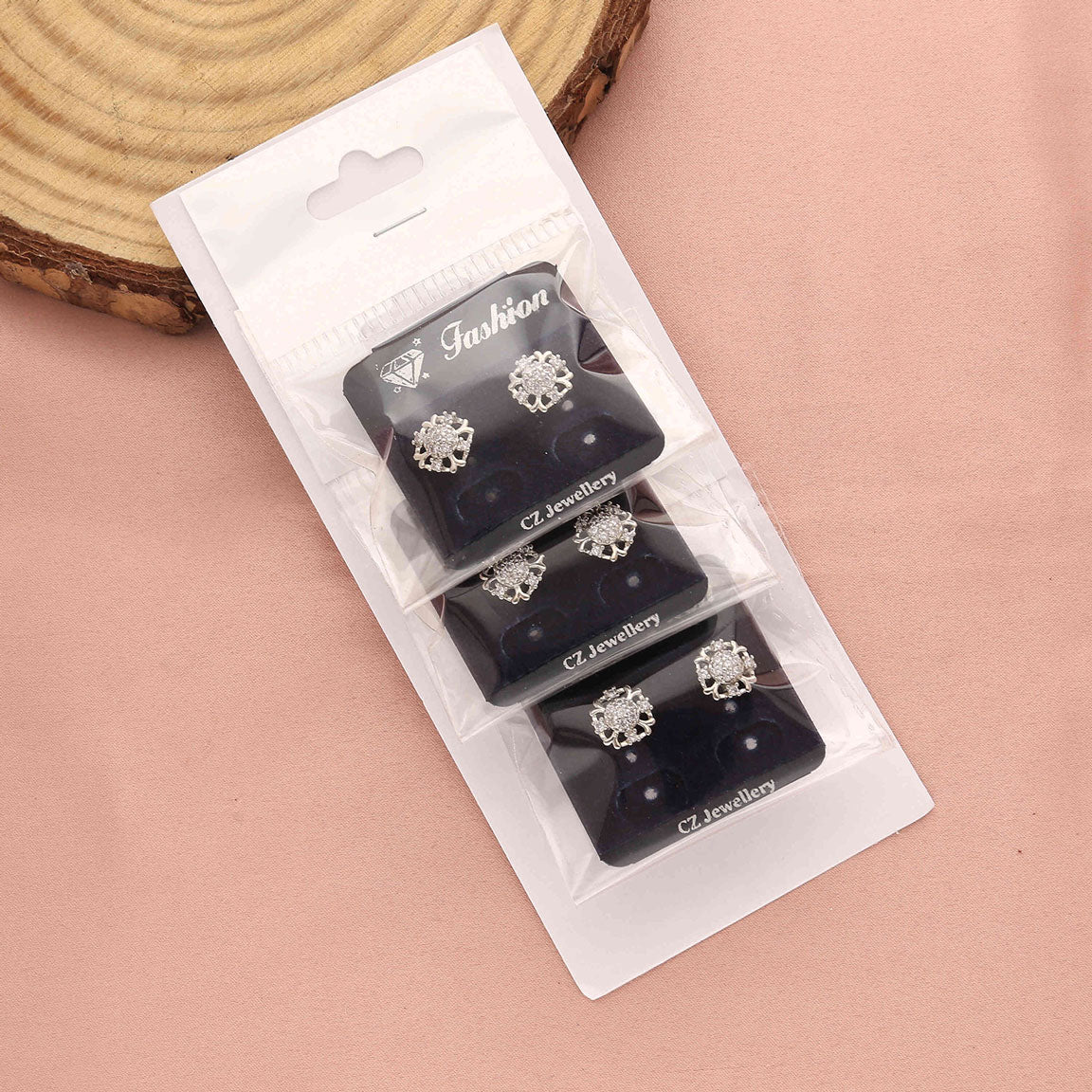 Pack 3 Studded Flower Earrings - ESKU30251215