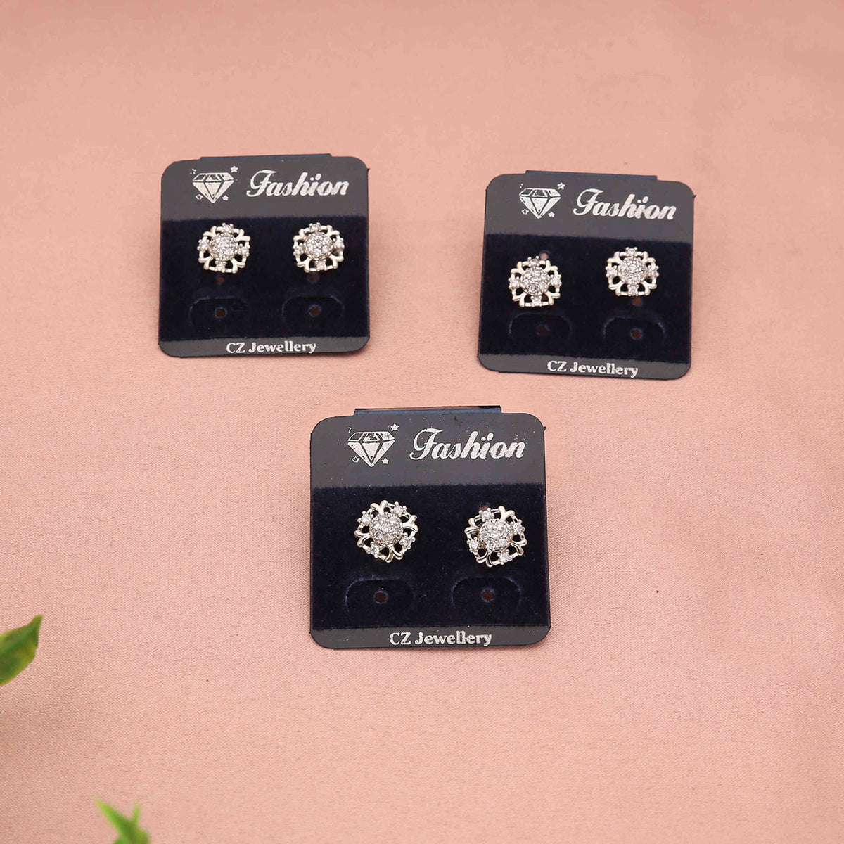 Pack 3 Studded Flower Earrings - ESKU30251215